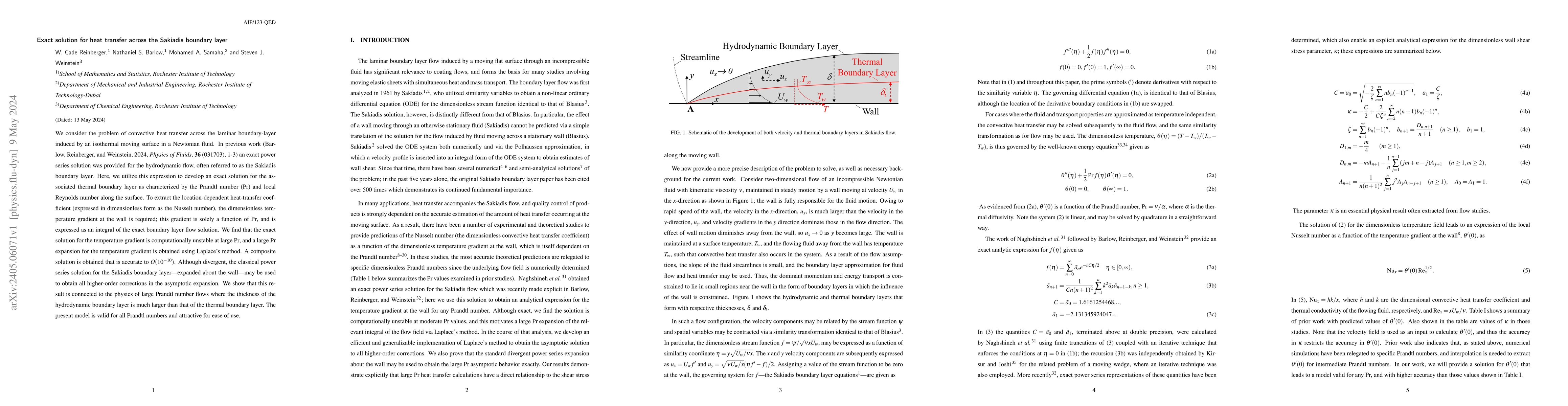 Thumbnail for Exact solution for heat transfer across the Sakiadis boundary layer