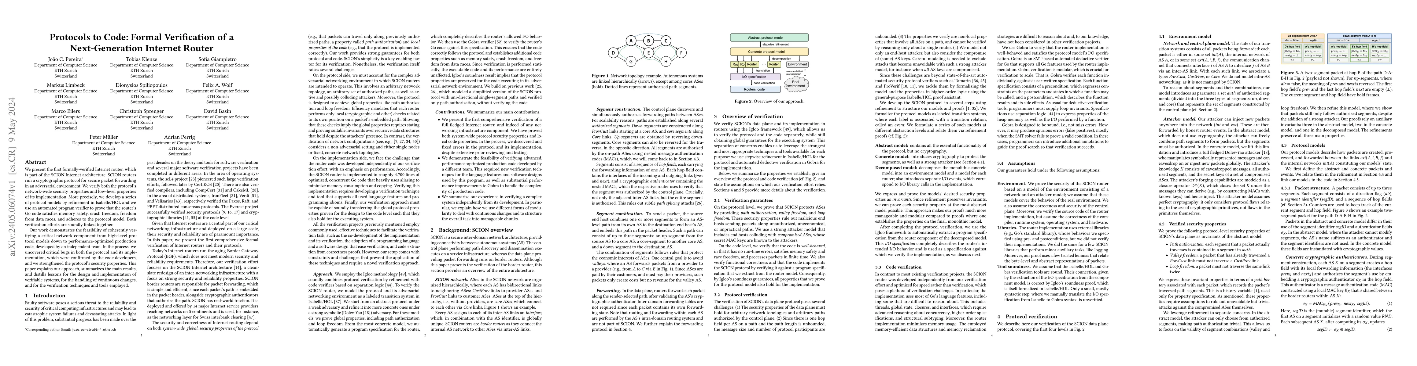Thumbnail for Protocols to Code: Formal Verification of a Next-Generation Internet
  Router