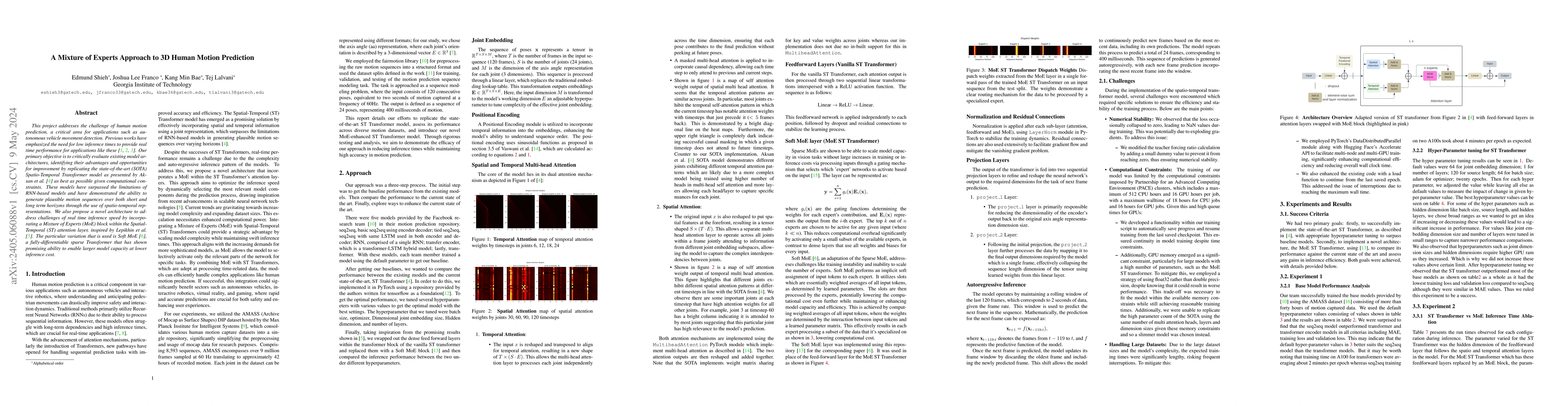 Thumbnail for A Mixture of Experts Approach to 3D Human Motion Prediction