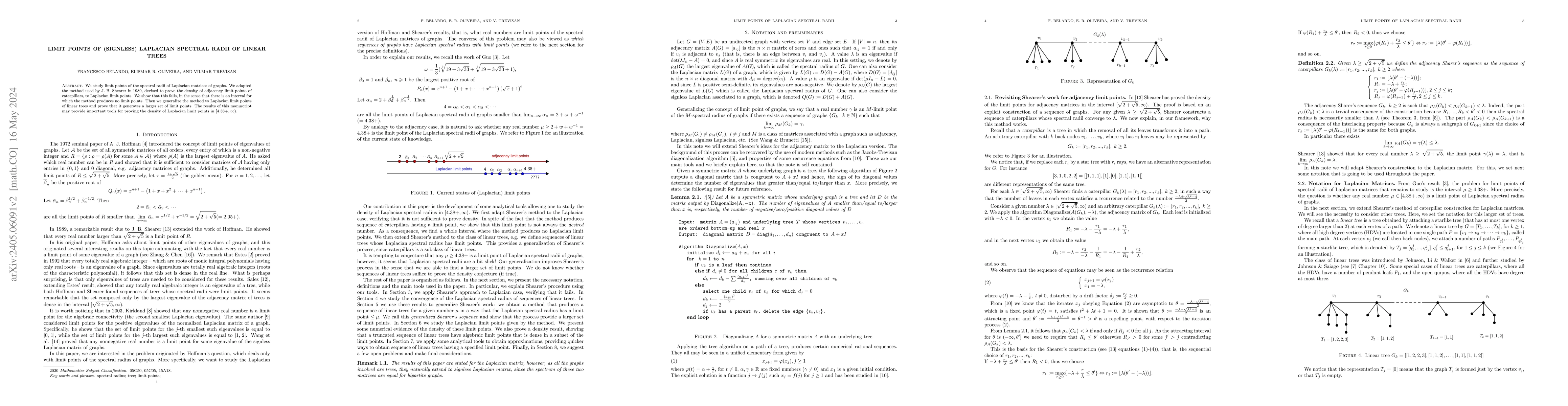 Thumbnail for Limit points of (signless) Laplacian spectral radii of linear trees