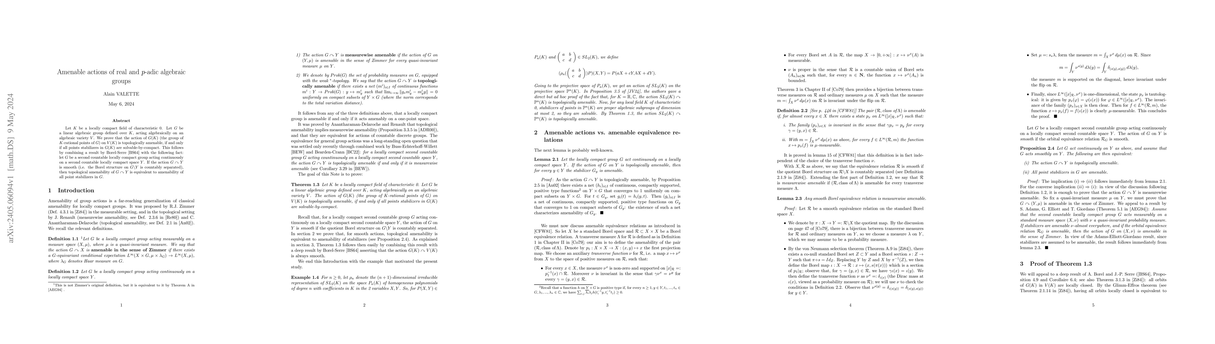 Thumbnail for Amenable actions of real and $p$-adic algebraic groups