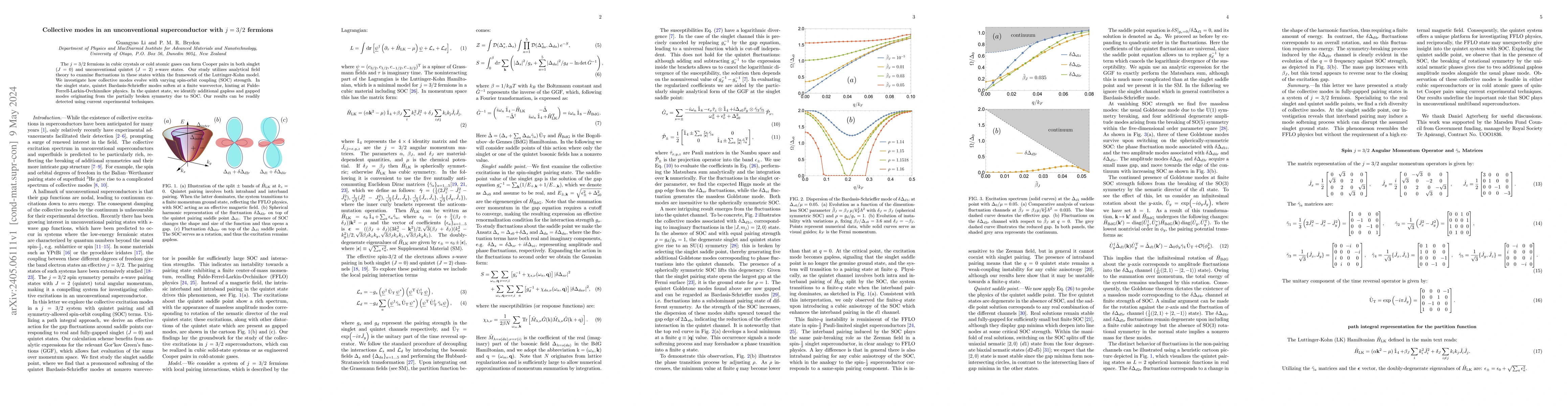 Thumbnail for Collective modes in an unconventional superconductor with $j=3/2$
  fermions