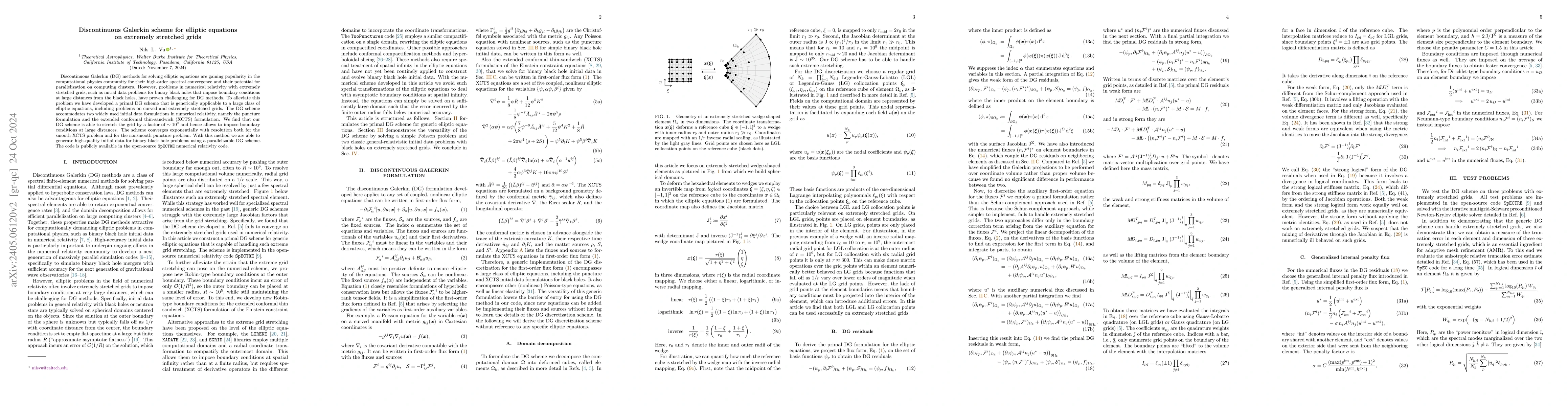 Thumbnail for A discontinuous Galerkin scheme for elliptic equations on extremely
  stretched grids