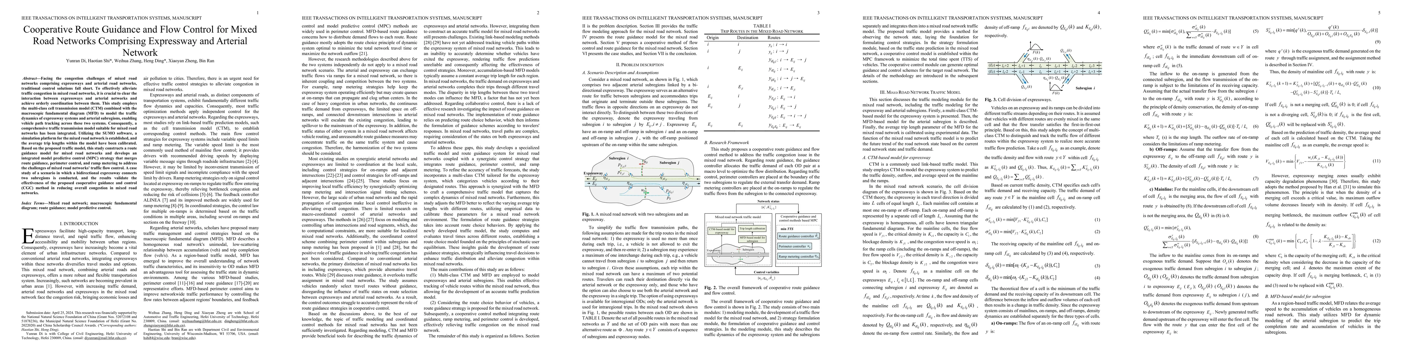 Thumbnail for Cooperative Route Guidance and Flow Control for Mixed Road Networks
  Comprising Expressway and Arterial Network