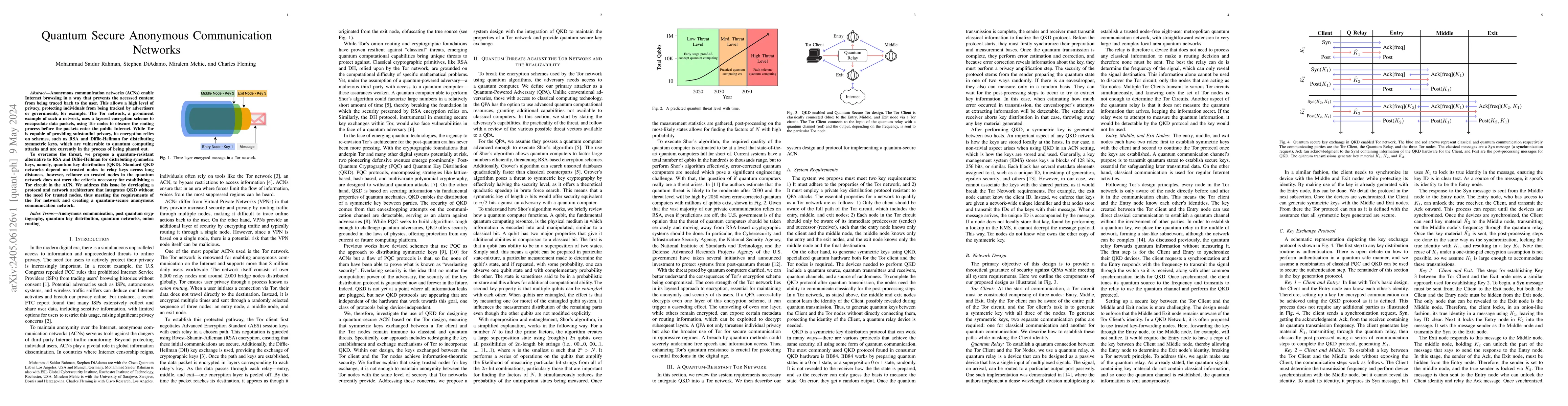 Thumbnail for Quantum Secure Anonymous Communication Networks
