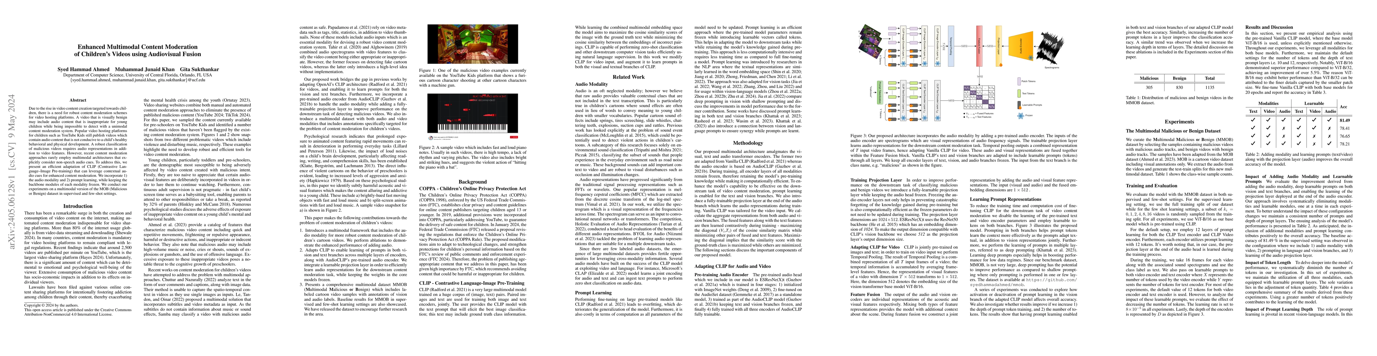 Thumbnail for Enhanced Multimodal Content Moderation of Children's Videos using
  Audiovisual Fusion