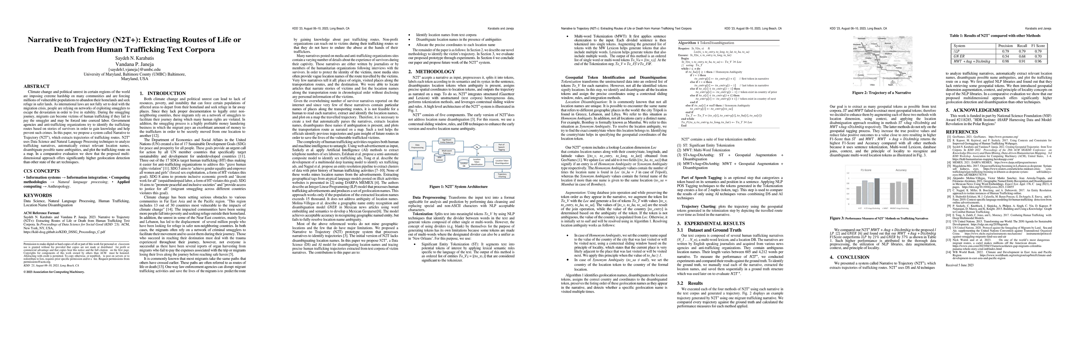 Thumbnail for Narrative to Trajectory (N2T+): Extracting Routes of Life or Death from
  Human Trafficking Text Corpora