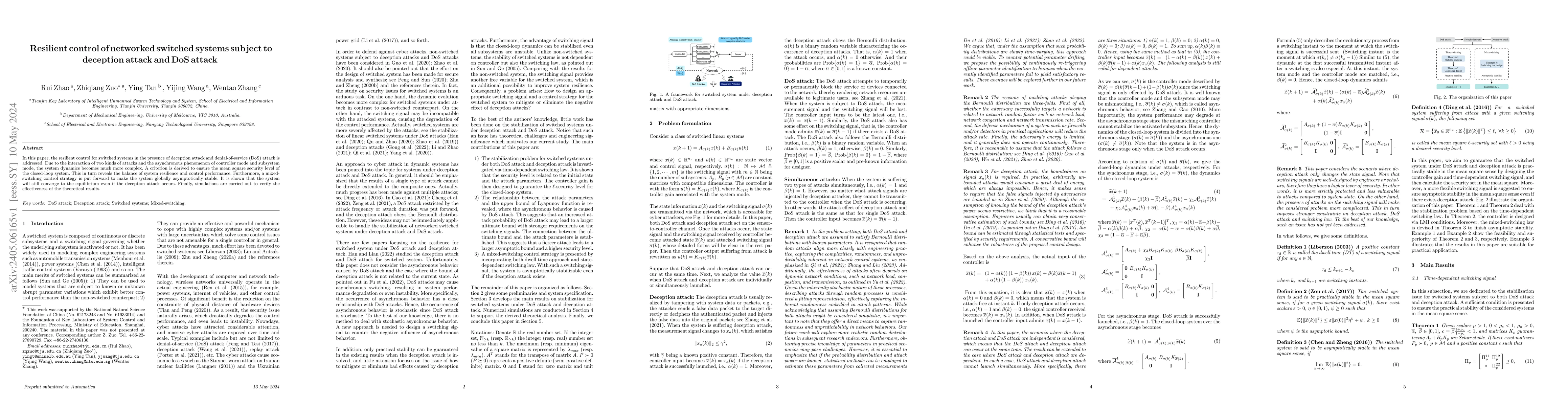 Thumbnail for Resilient control of networked switched systems subject to deception
  attack and DoS attack