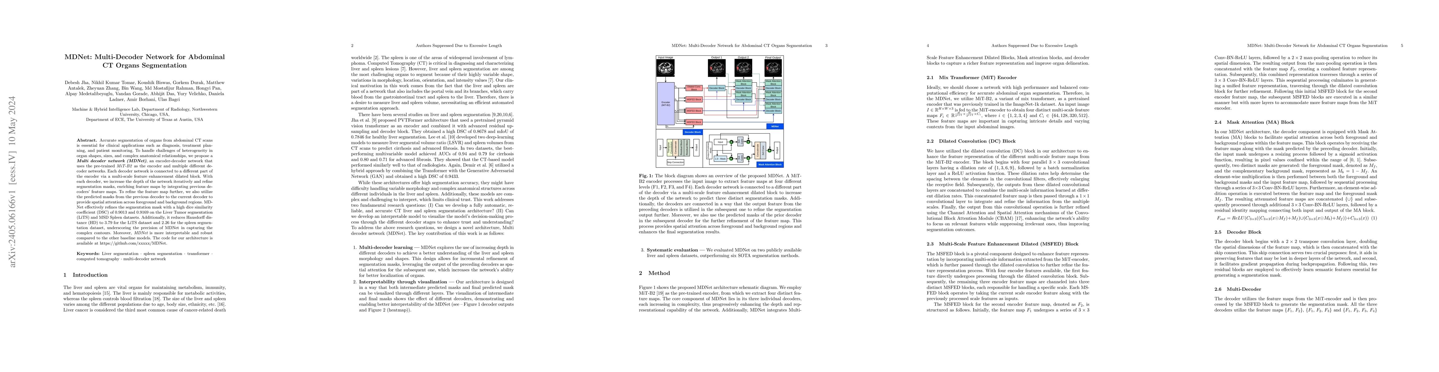 Thumbnail for MDNet: Multi-Decoder Network for Abdominal CT Organs Segmentation