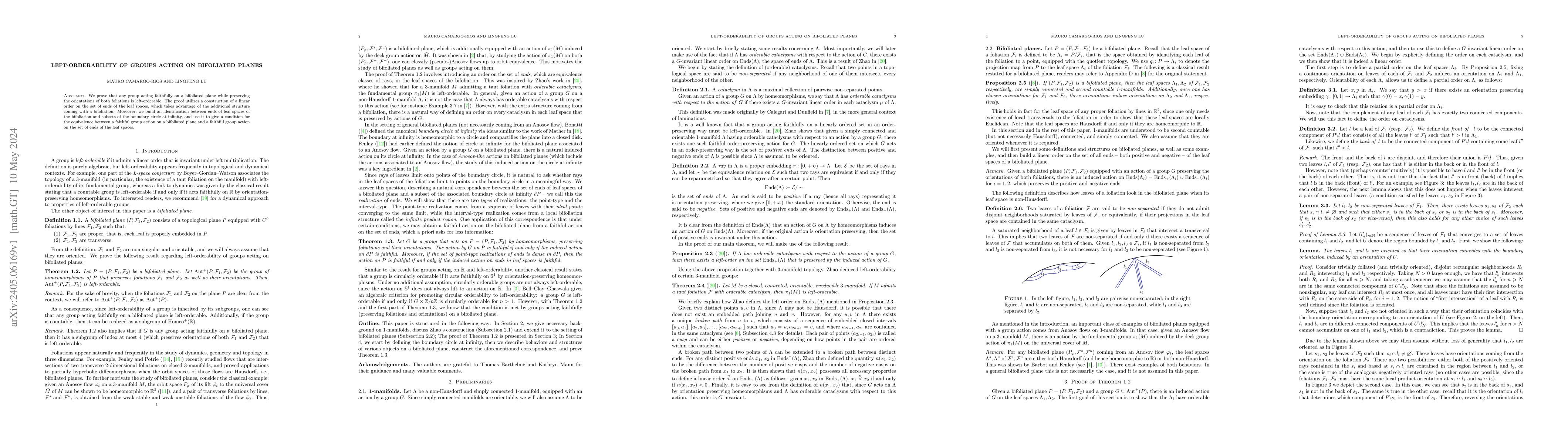 Thumbnail for Left-orderability of Groups Acting on Bifoliated Planes