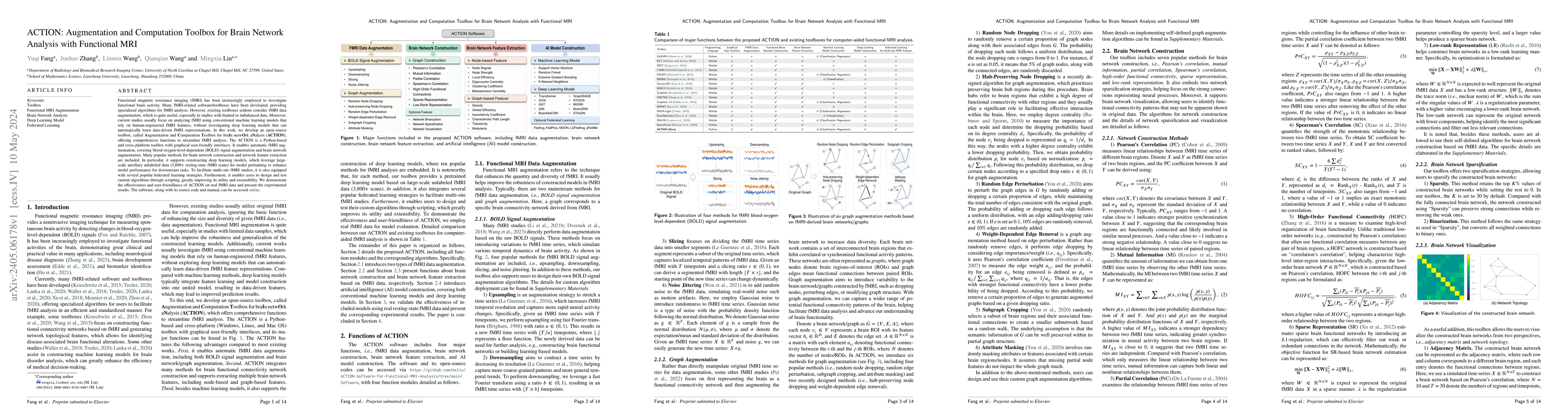 Thumbnail for ACTION: Augmentation and Computation Toolbox for Brain Network Analysis
  with Functional MRI