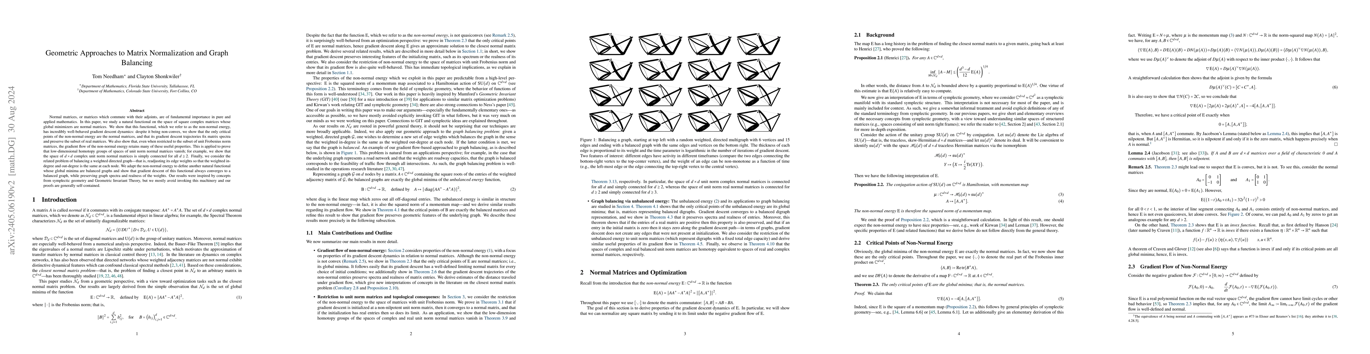 Thumbnail for Geometric Approaches to Matrix Normalization and Graph Balancing
