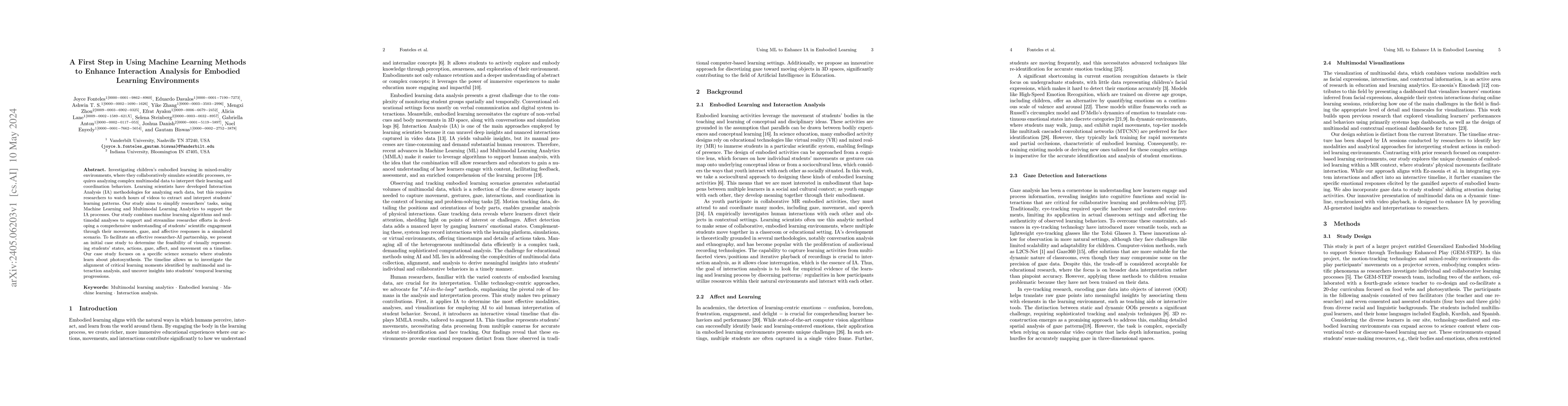 Thumbnail for A First Step in Using Machine Learning Methods to Enhance Interaction
  Analysis for Embodied Learning Environments