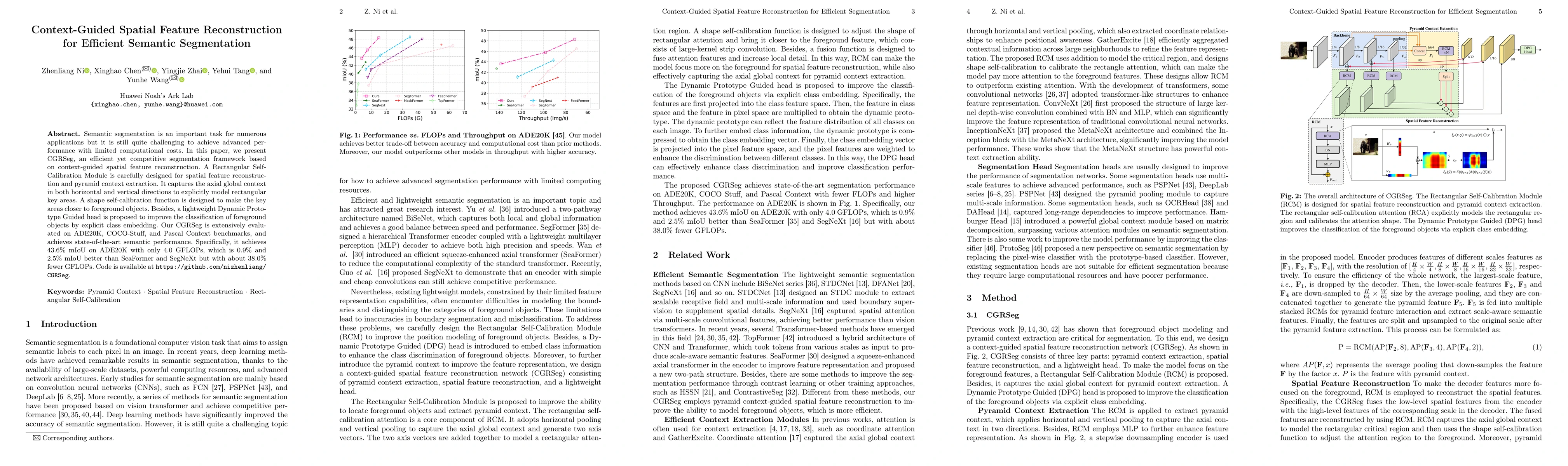 Thumbnail for Context-Guided Spatial Feature Reconstruction for Efficient Semantic
  Segmentation