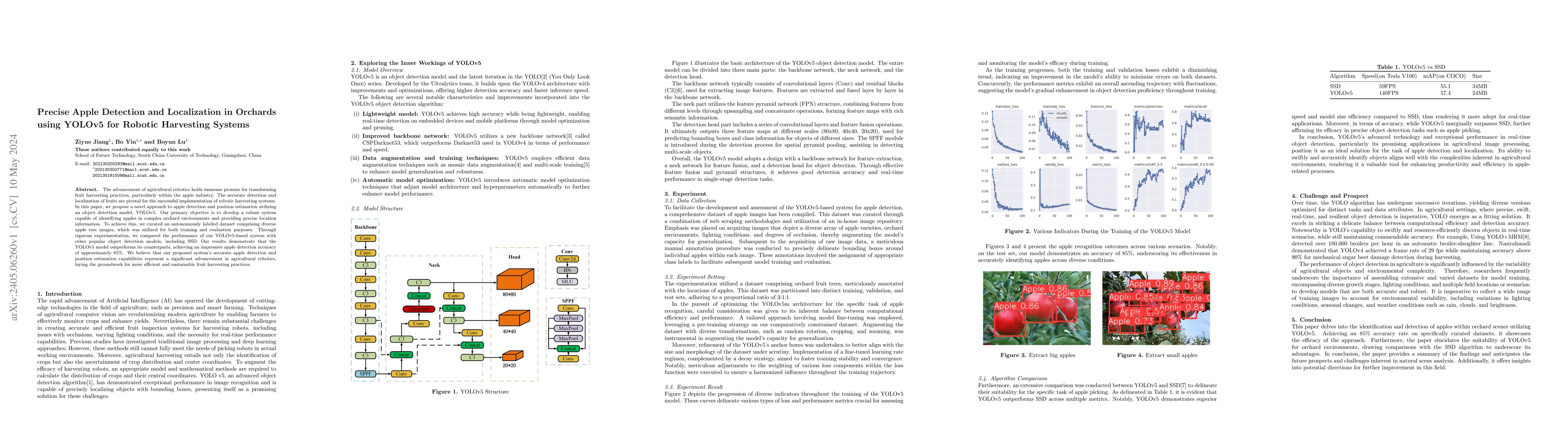 Thumbnail for Precise Apple Detection and Localization in Orchards using YOLOv5 for
  Robotic Harvesting Systems