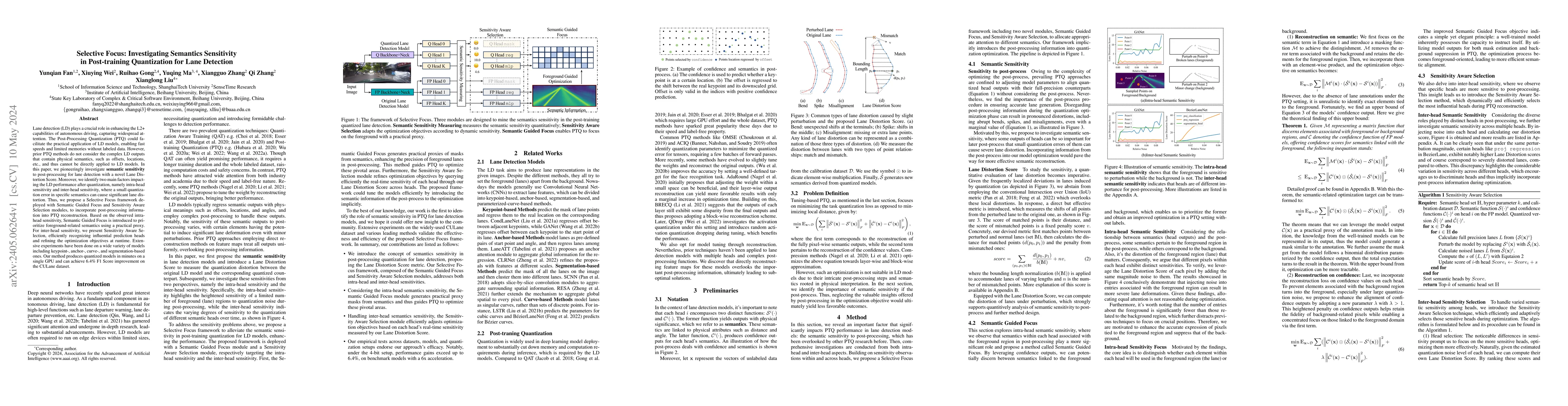 Thumbnail for Selective Focus: Investigating Semantics Sensitivity in Post-training
  Quantization for Lane Detection
