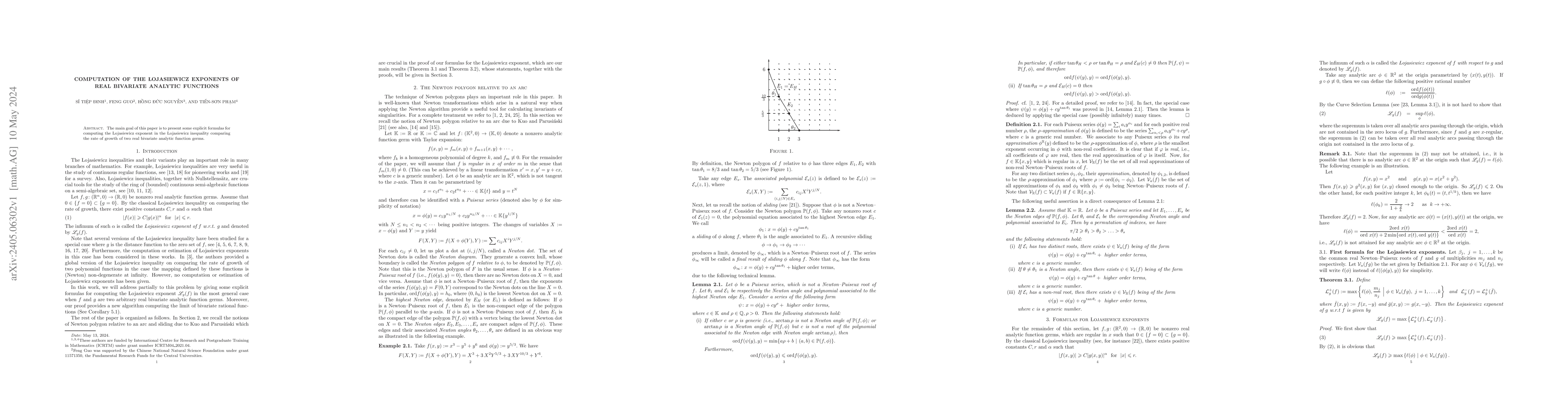 Thumbnail for Computation of the \L ojasiewicz exponents of real bivariate analytic
  functions