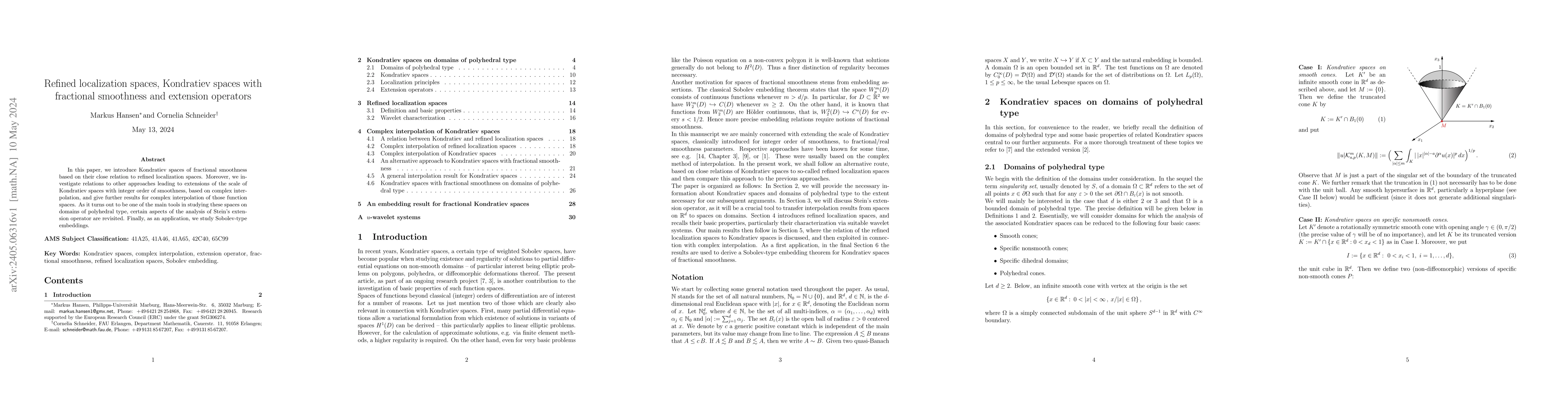 Thumbnail for Refined localization spaces, Kondratiev spaces with fractional
  smoothness and extension operators