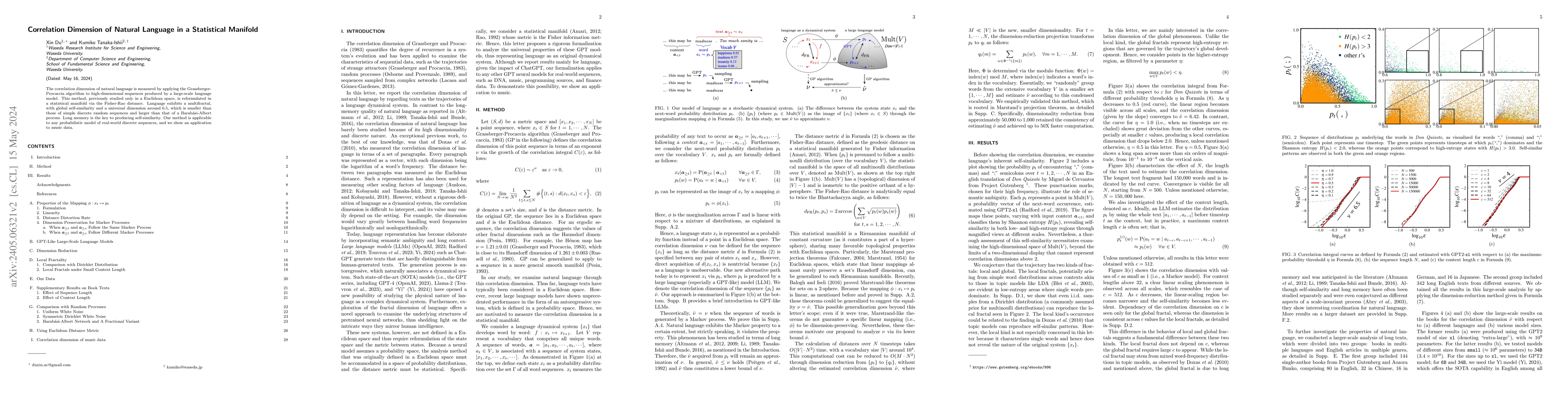 Thumbnail for Correlation Dimension of Natural Language in a Statistical Manifold