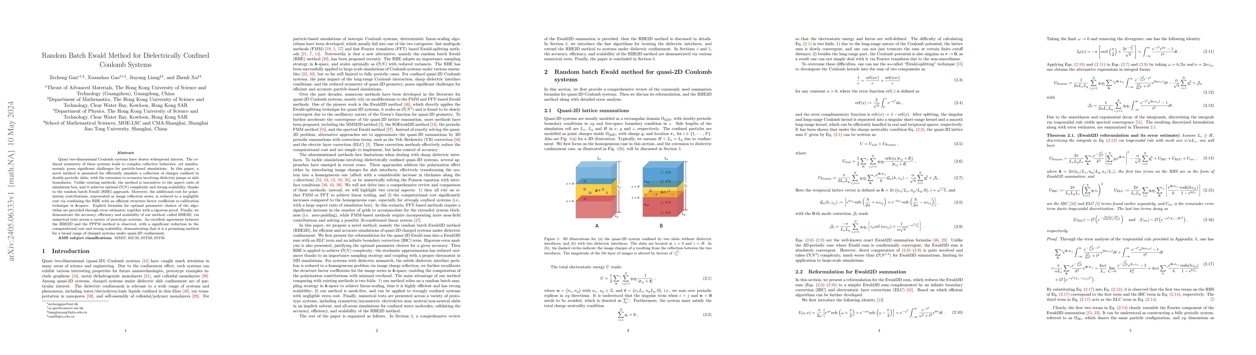 Thumbnail for Random Batch Ewald Method for Dielectrically Confined Coulomb Systems