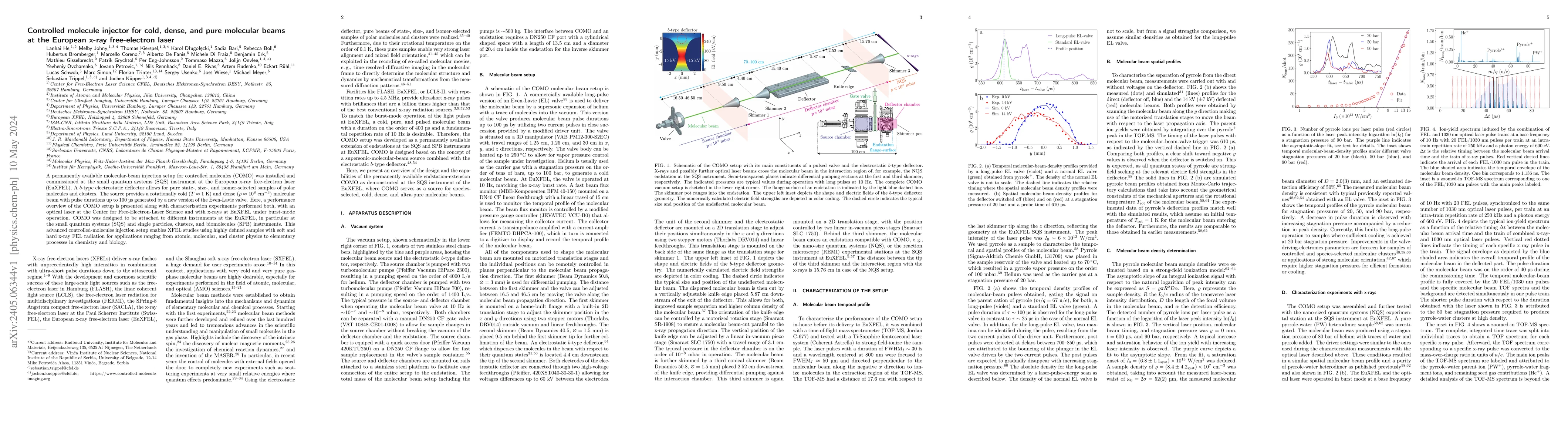 Thumbnail for Controlled molecule injector for cold, dense, and pure molecular beams
  at the European x-ray free-electron laser
