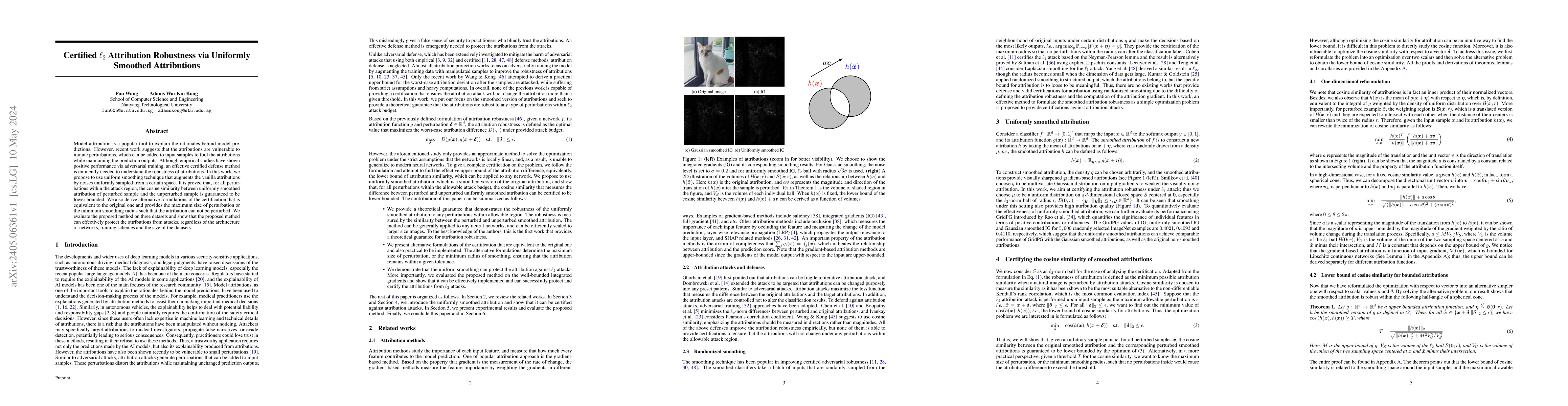 Thumbnail for Certified $\ell_2$ Attribution Robustness via Uniformly Smoothed
  Attributions