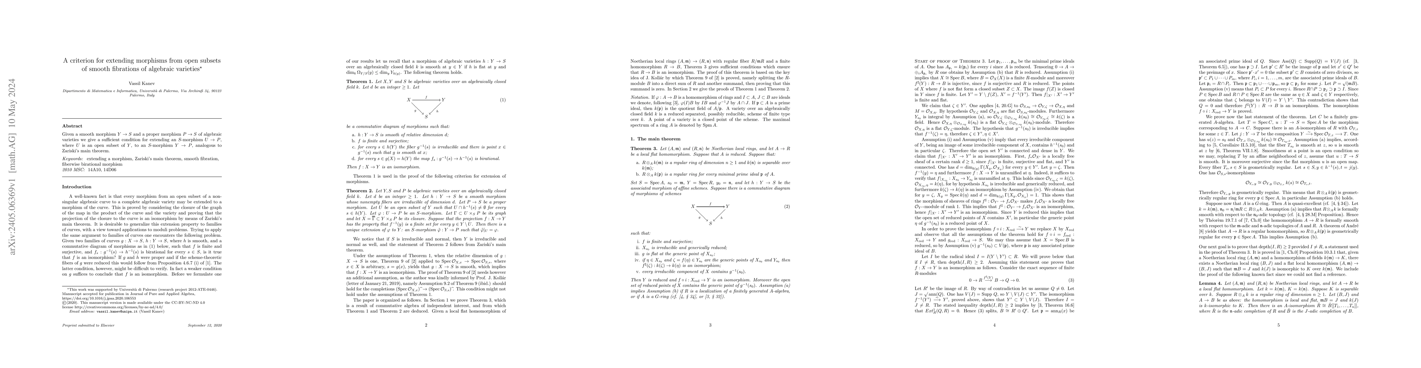 Thumbnail for A criterion for extending morphisms from open subsets of smooth
  fibrations of algebraic varieties