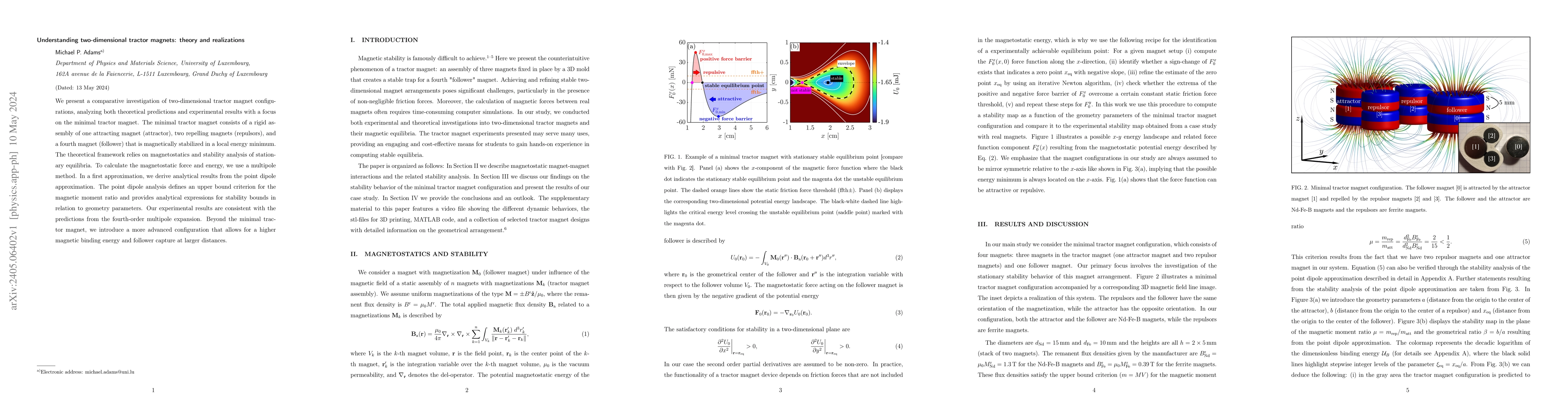 Thumbnail for Understanding two-dimensional tractor magnets: theory and realizations