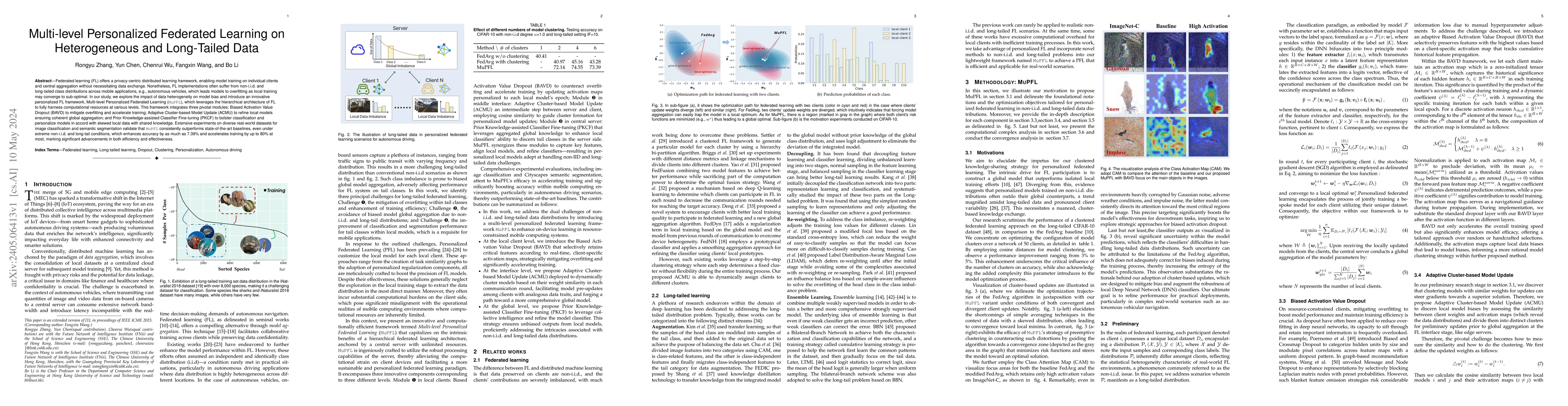 Thumbnail for Multi-level Personalized Federated Learning on Heterogeneous and
  Long-Tailed Data