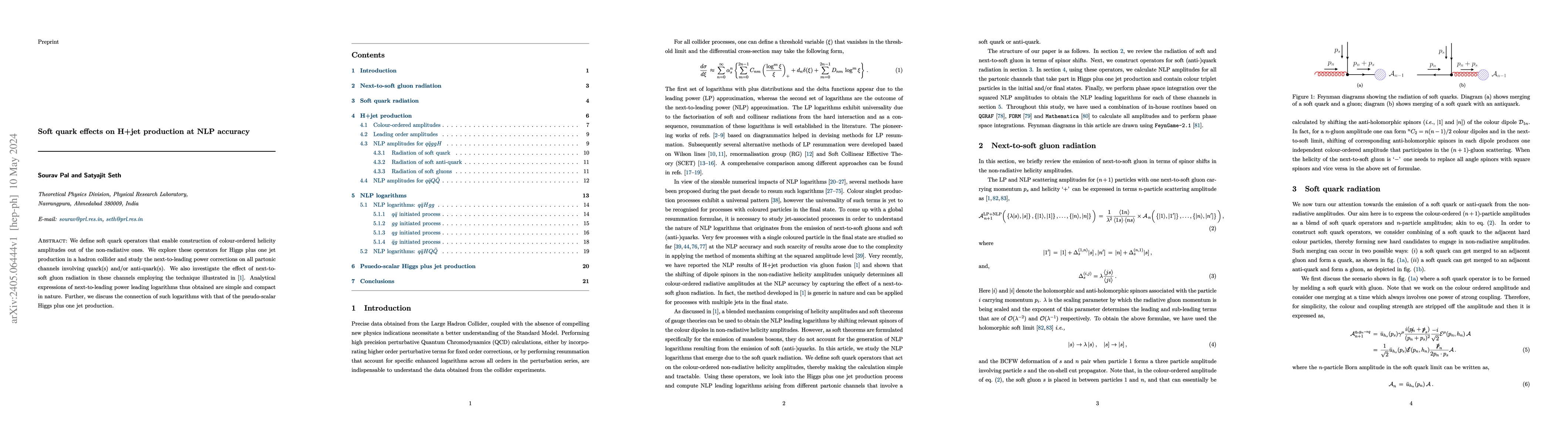 Thumbnail for Soft quark effects on H+jet production at NLP accuracy