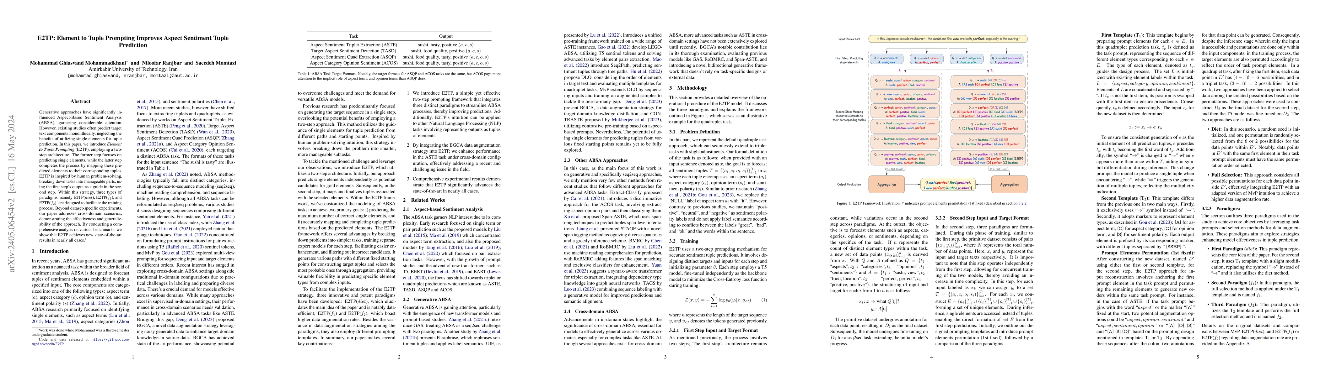 Thumbnail for E2TP: Element to Tuple Prompting Improves Aspect Sentiment Tuple
  Prediction