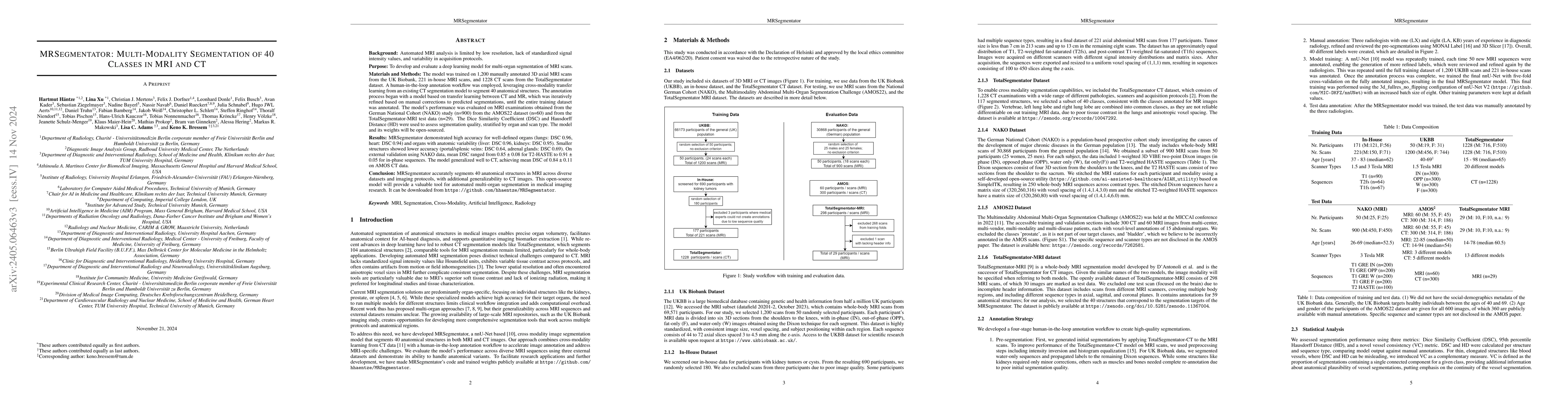Thumbnail for MRSegmentator: Robust Multi-Modality Segmentation of 40 Classes in MRI
  and CT Sequences