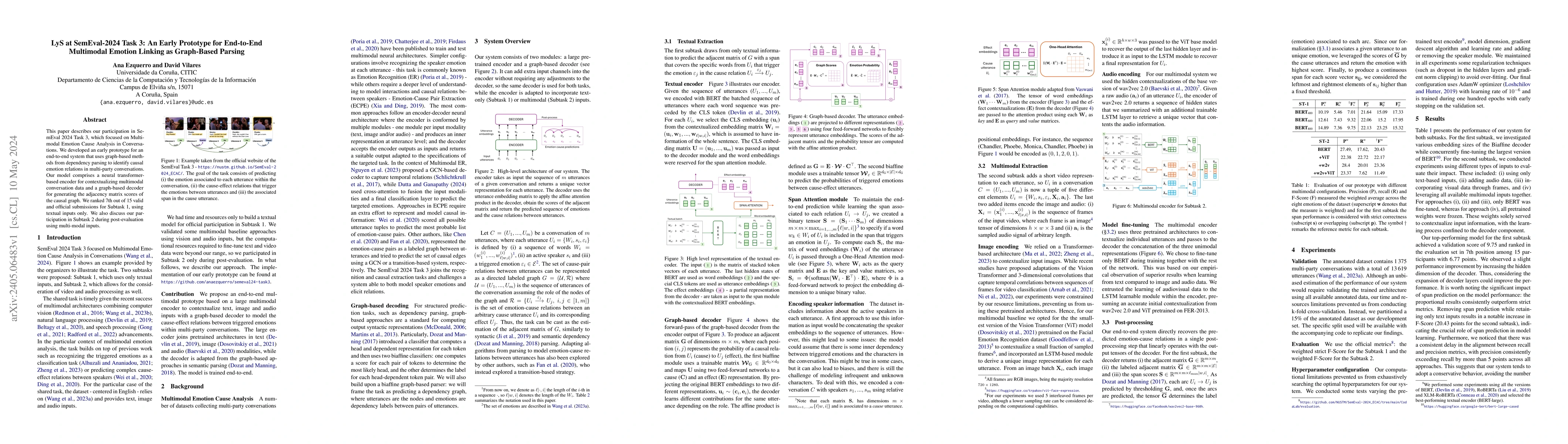 Thumbnail for LyS at SemEval-2024 Task 3: An Early Prototype for End-to-End Multimodal
  Emotion Linking as Graph-Based Parsing
