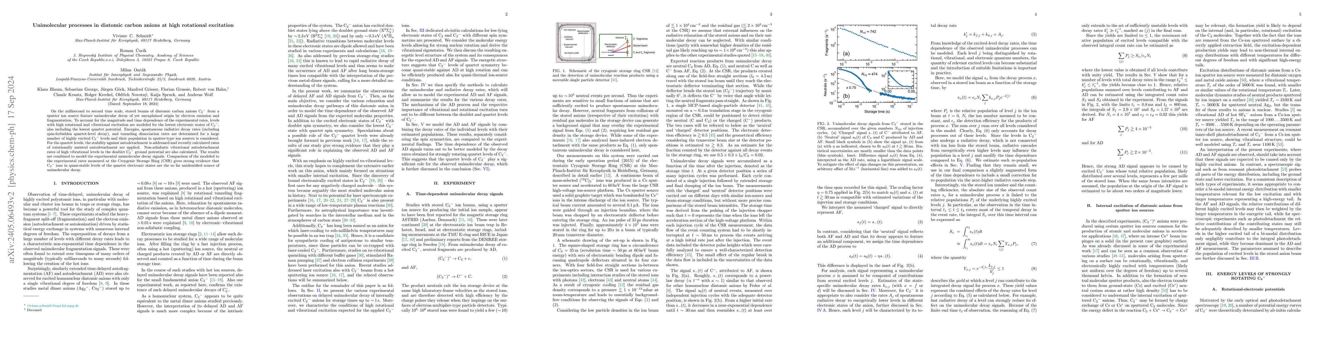 Thumbnail for Unimolecular processes in diatomic carbon anions at high rotational
  excitation