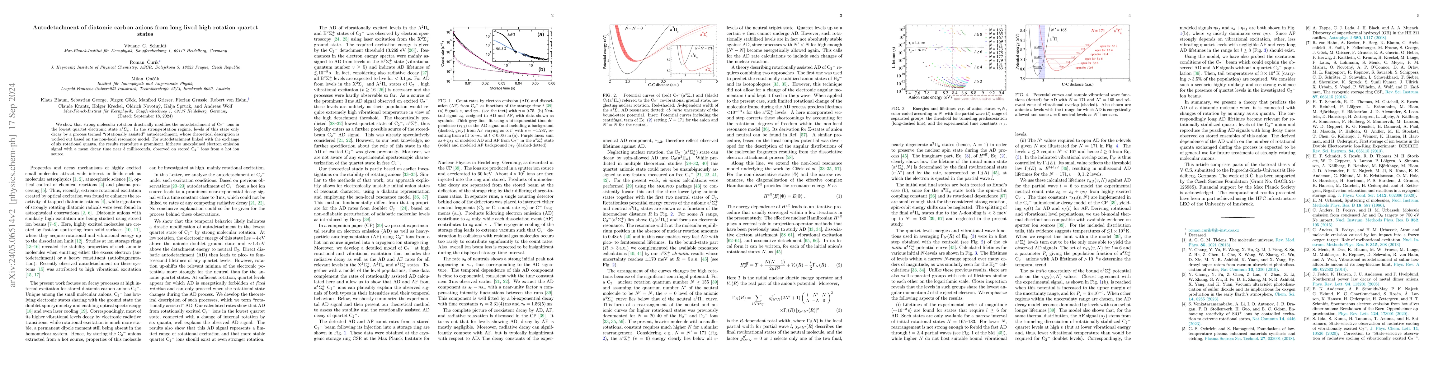 Thumbnail for Autodetachment of diatomic carbon anions from long-lived high-rotation
  quartet states