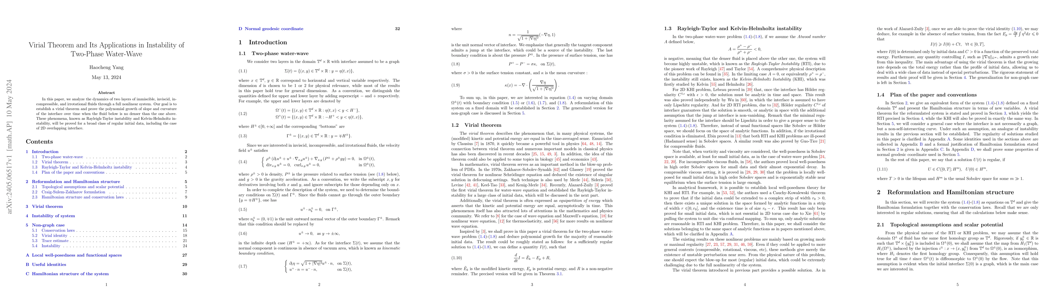 Thumbnail for Virial Theorem and Its Applications in Instability of Two-Phase
  Water-Wave