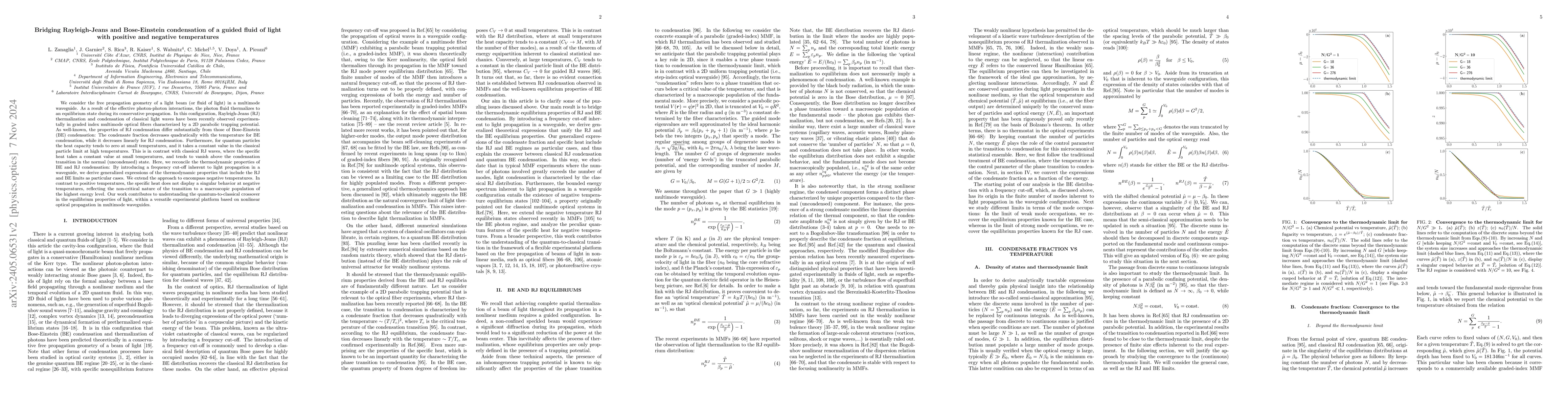 Thumbnail for Bridging Rayleigh-Jeans and Bose-Einstein condensation of a guided fluid
  of light with positive and negative temperatures