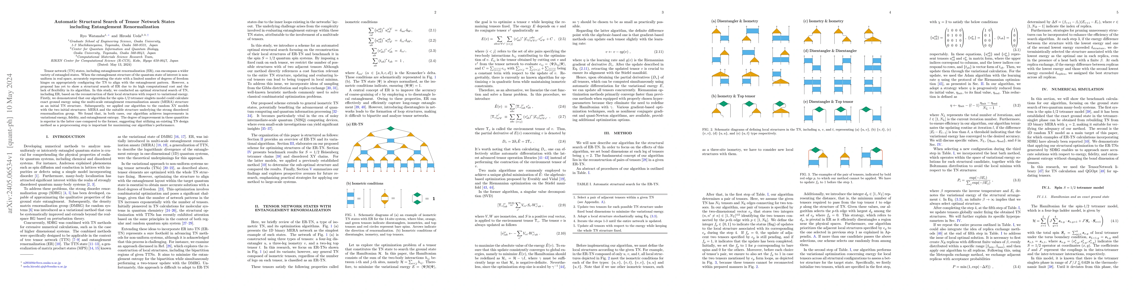 Thumbnail for Automatic Structural Search of Tensor Network States including
  Entanglement Renormalization