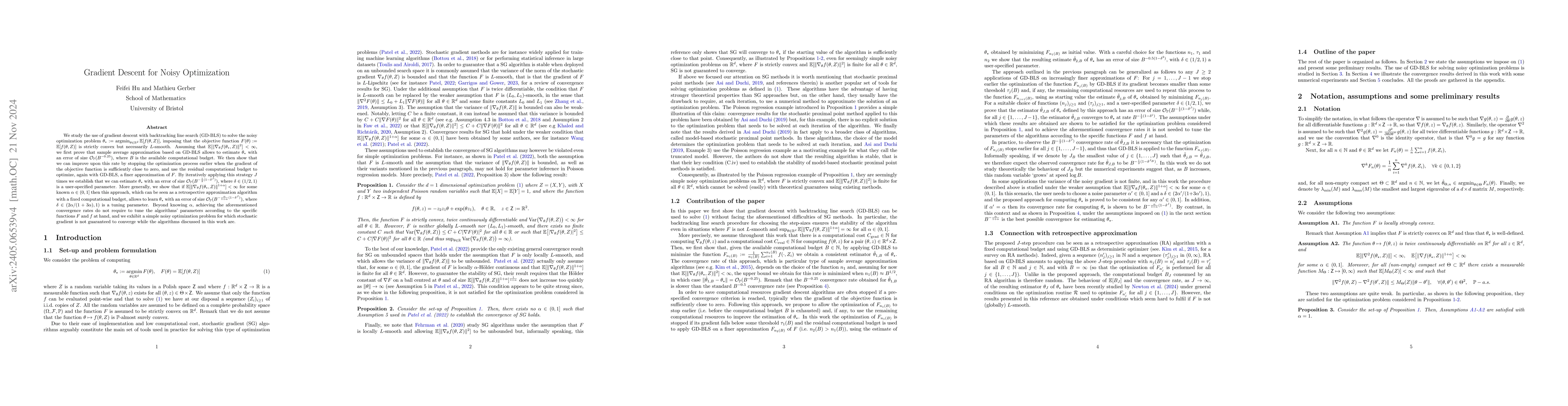 Thumbnail for Gradient Descent for Noisy Optimization