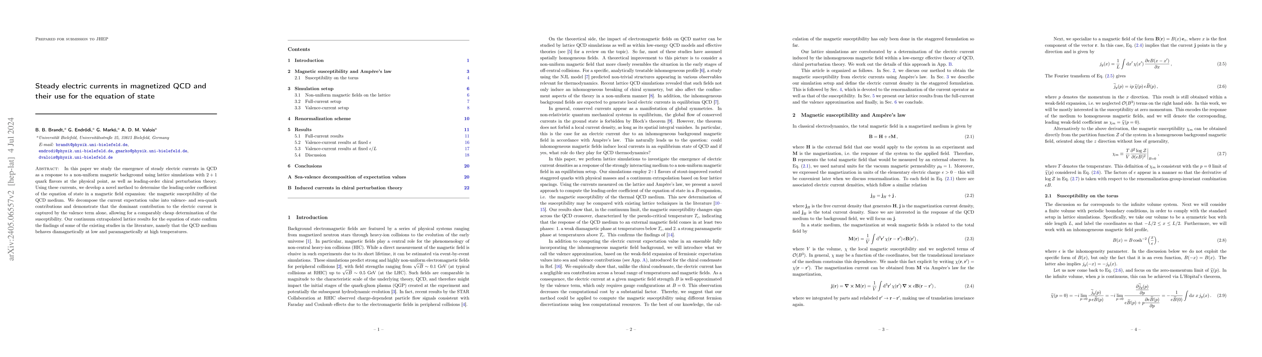 Thumbnail for Steady electric currents in magnetized QCD and their use for the
  equation of state