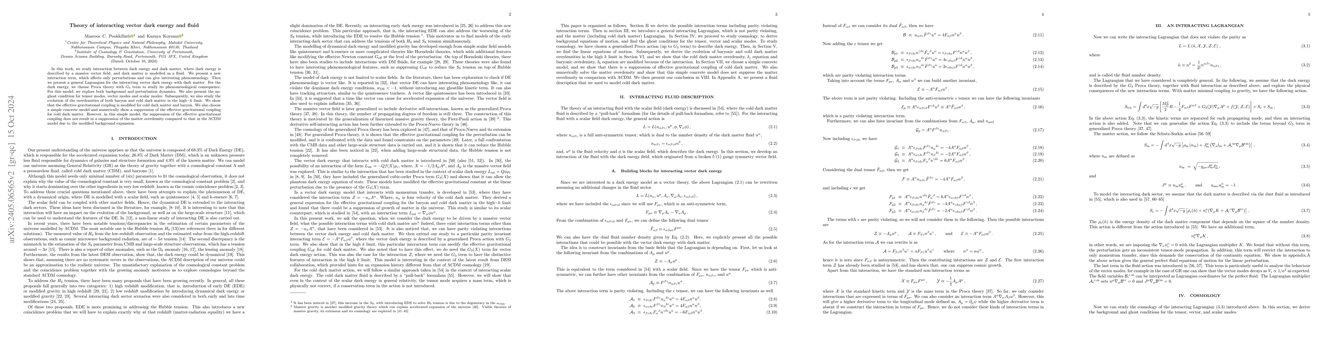 Thumbnail for Theory of interacting vector dark energy and fluid