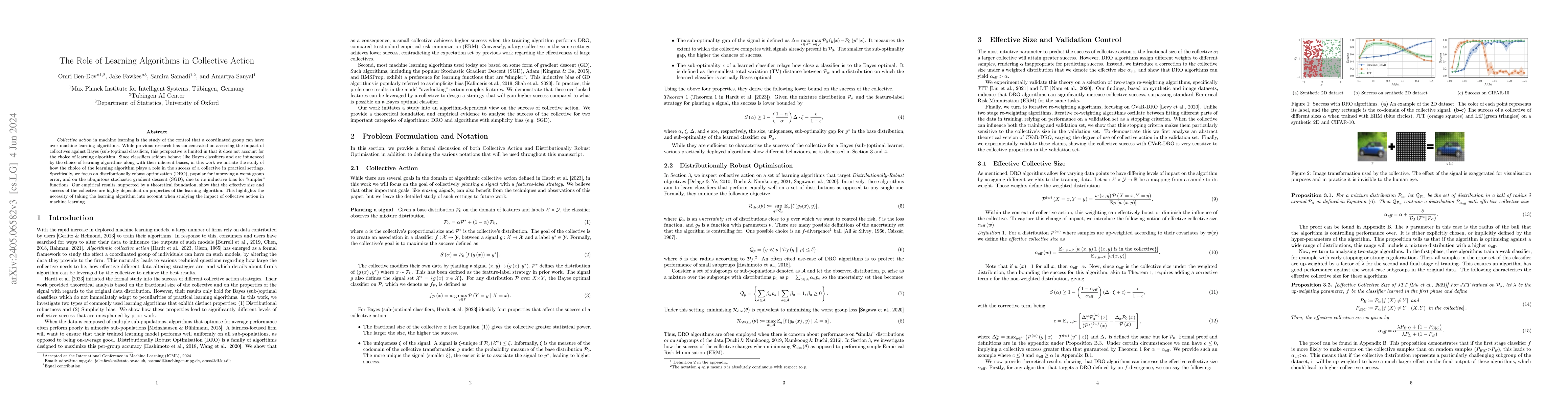 Thumbnail for The Role of Learning Algorithms in Collective Action