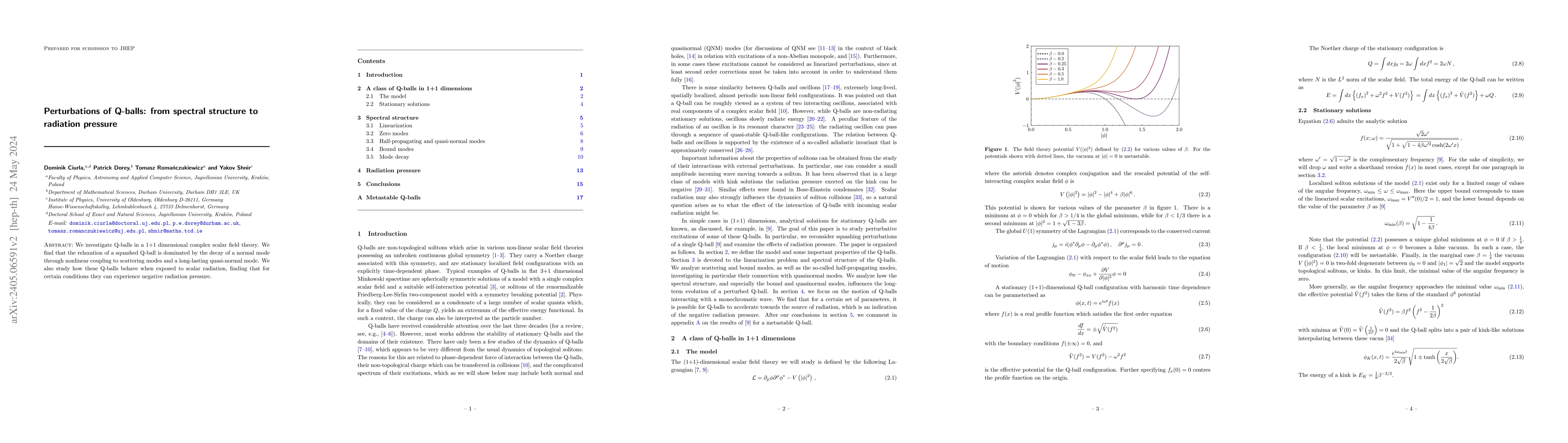 Thumbnail for Perturbations of Q-balls: from spectral structure to radiation pressure