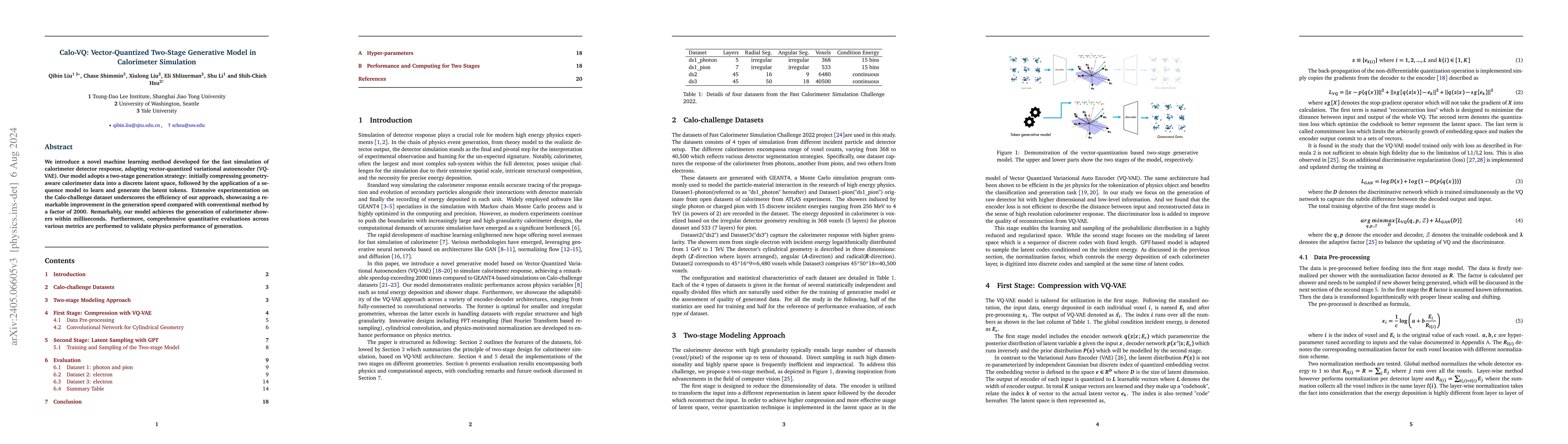 Thumbnail for Calo-VQ: Vector-Quantized Two-Stage Generative Model in Calorimeter
  Simulation