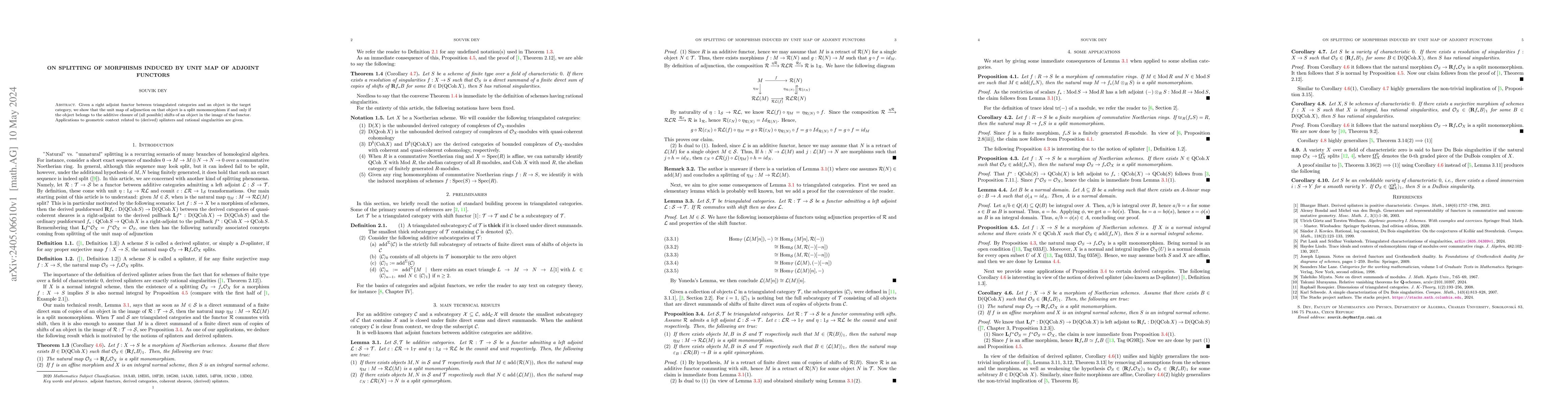 Thumbnail for On splitting of morphisms induced by unit map of adjoint functors