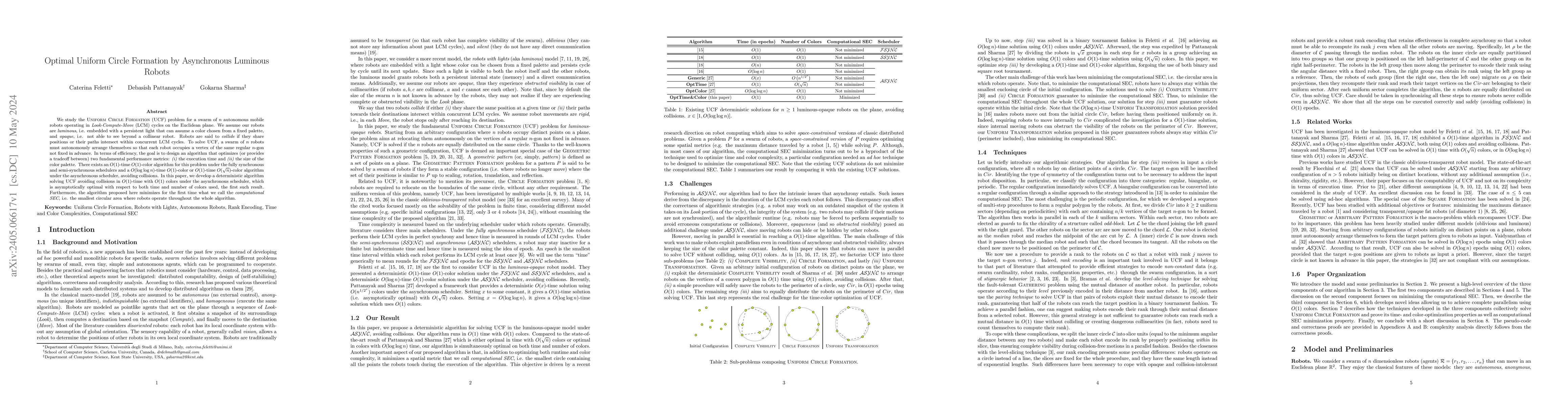 Thumbnail for Optimal Uniform Circle Formation by Asynchronous Luminous Robots