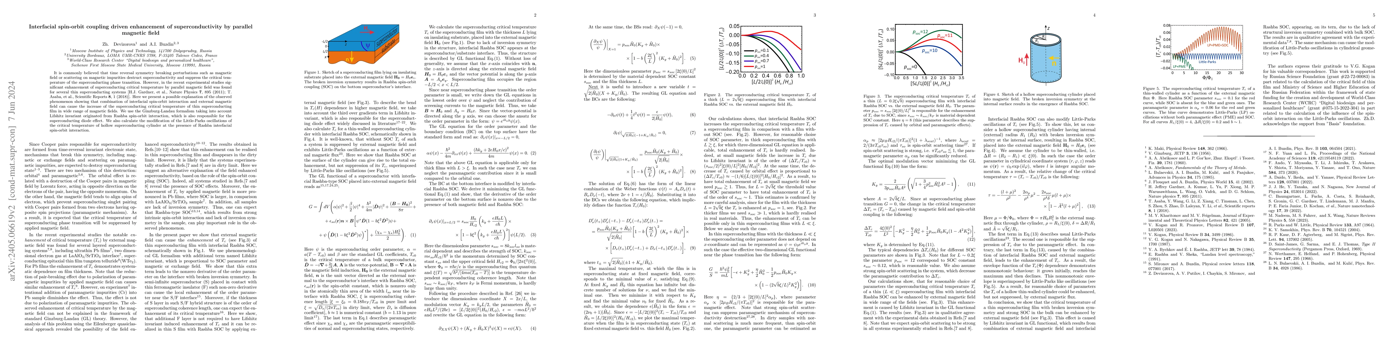 Thumbnail for Interfacial spin-orbit coupling driven enhancement of superconductivity
  by parallel magnetic field