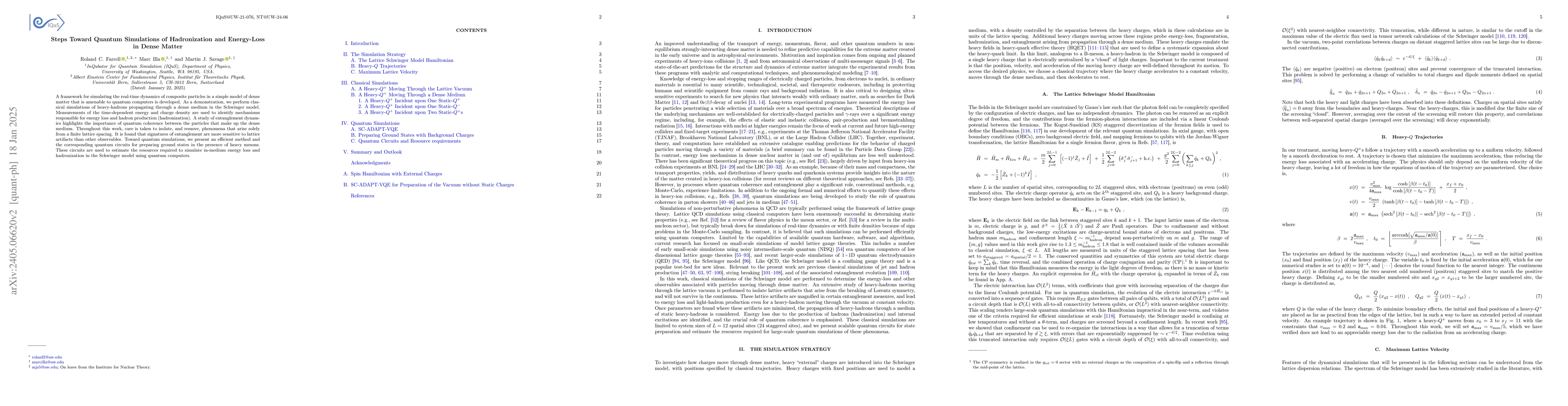 Thumbnail for Steps Toward Quantum Simulations of Hadronization and Energy-Loss in
  Dense Matter