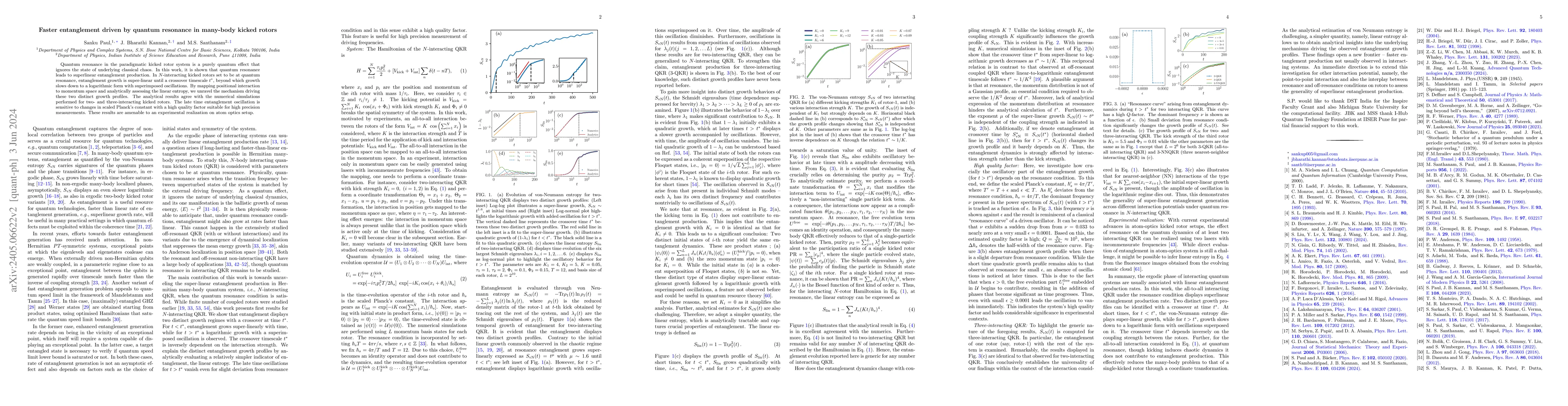 Thumbnail for Faster entanglement driven by quantum resonance in many-body kicked
  rotors