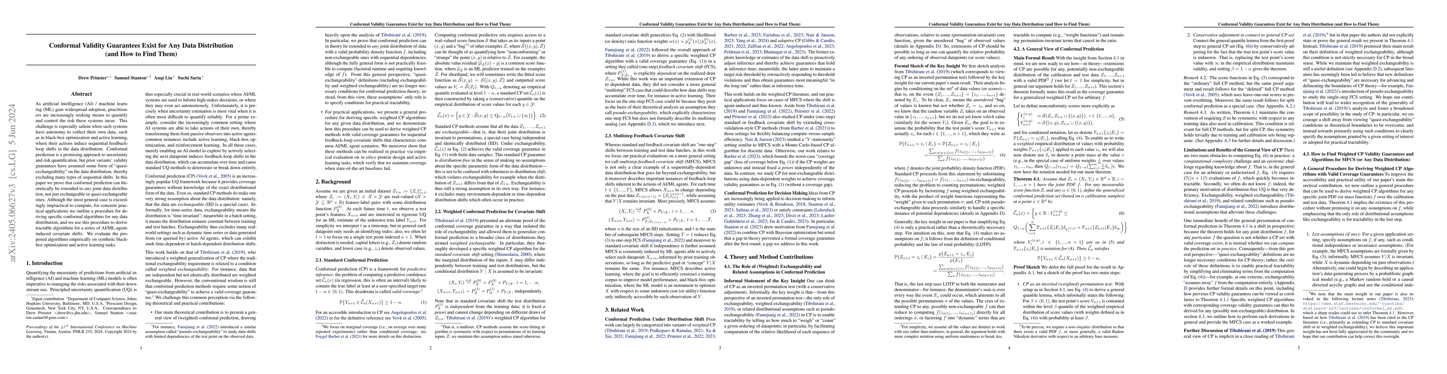Thumbnail for Conformal Validity Guarantees Exist for Any Data Distribution (and How
  to Find Them)